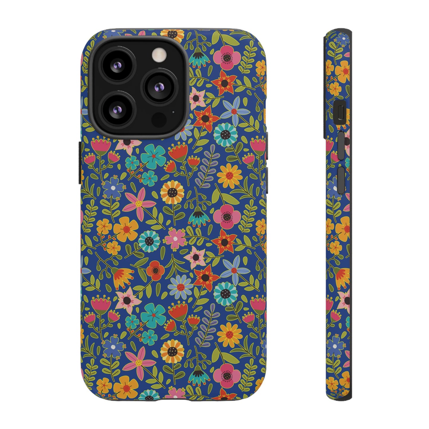 Playful Spring flowers - blue - Tough Cases