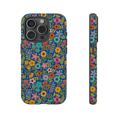 Playful Spring flowers - blue - Tough Cases