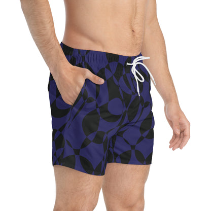 Sapphire Swirl - Black - Swim Trunks