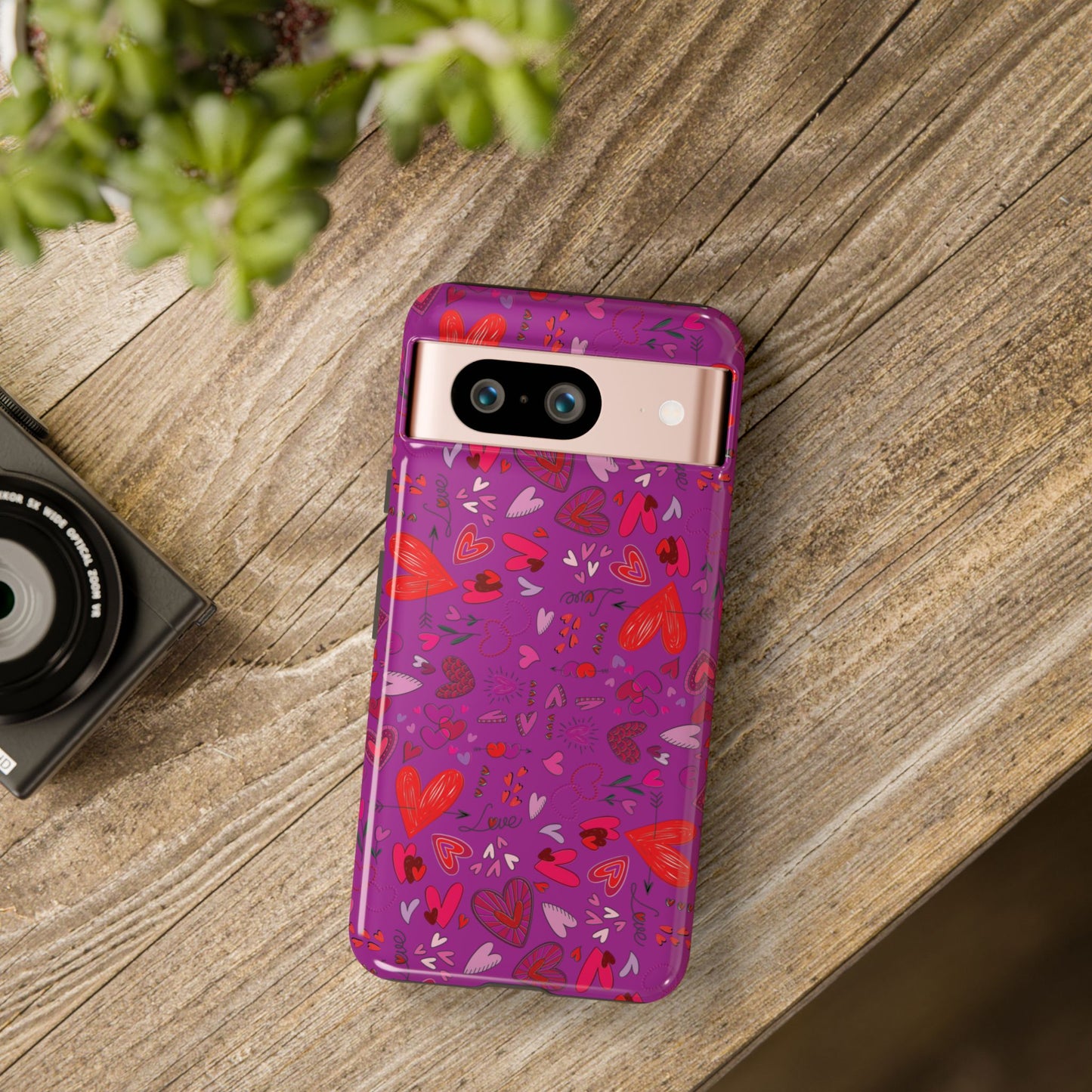 Heart Doodles - Deep Magenta B805AE - Tough Cases