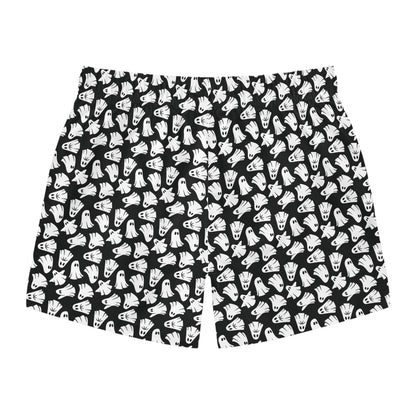 Boo - Ghosts - Halloween - Black 000000 - Swim Trunks