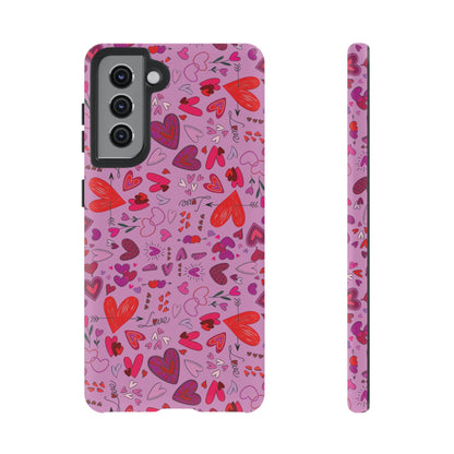 Heart Doodles - Fuschia Pink ff8eff - Tough Cases