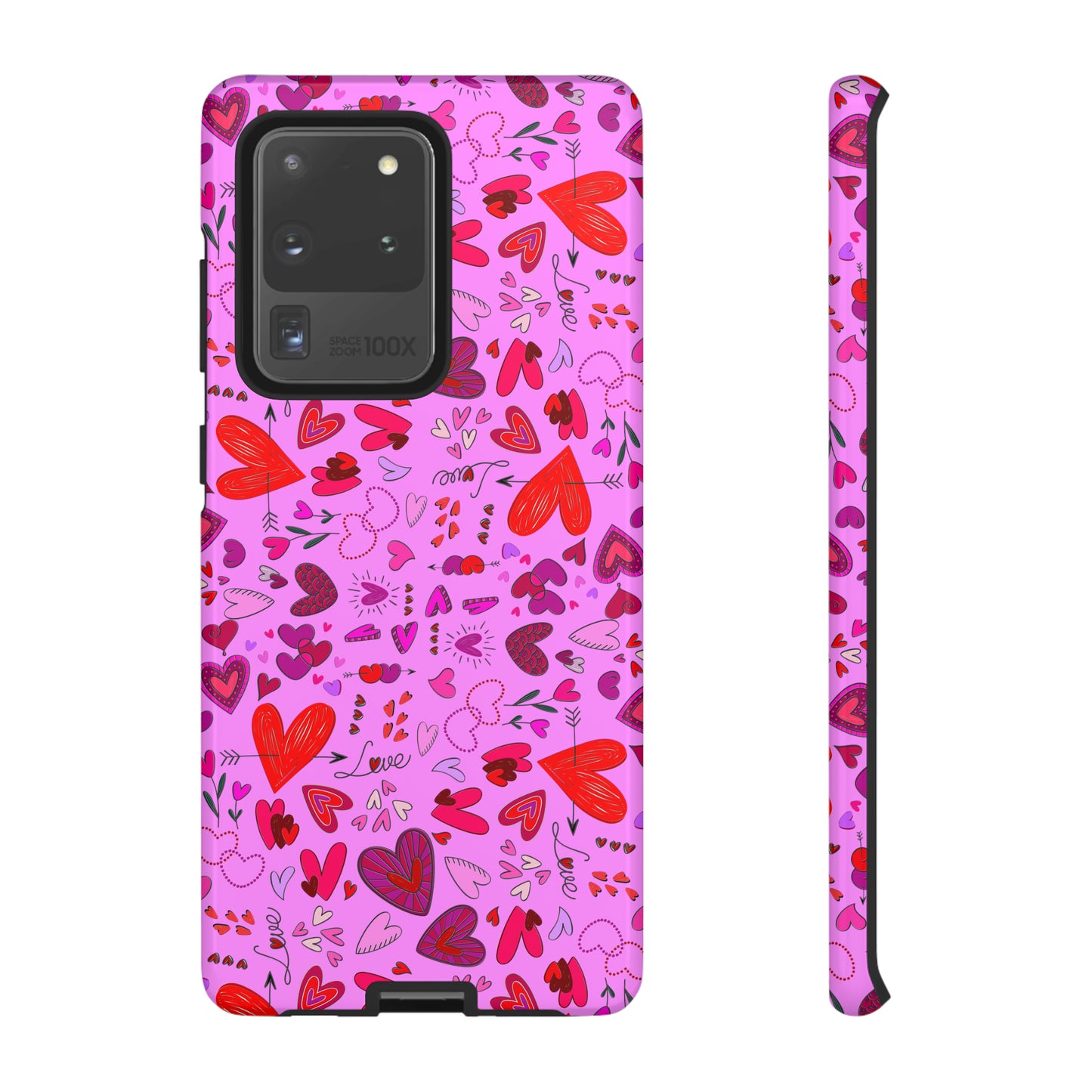 Heart Doodles - Fuschia Pink ff8eff - Tough Cases