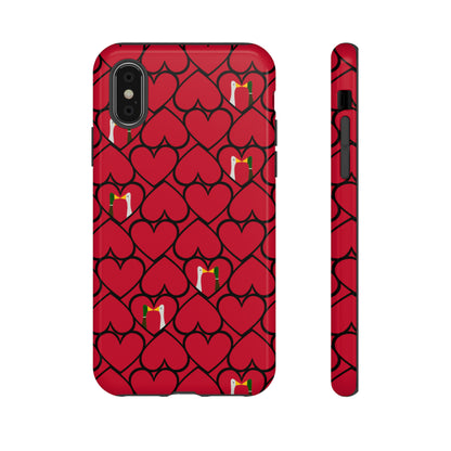 Ducks in hearts - Fire Engine Red c8092e - Tough Cases