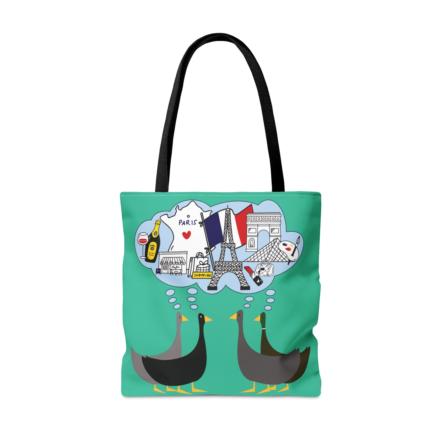 Ducks dreaming of Paris - Turquoise 12d3ad - Tote Bag