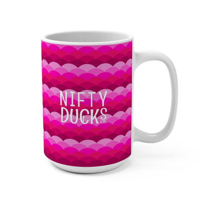 Variations on a Pink Rose - Sunrise - Logo2 - Mug 15oz