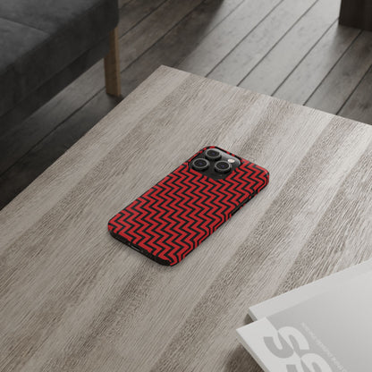 Zigs and Zags - Black - Scarlet - Slim Phone Cases