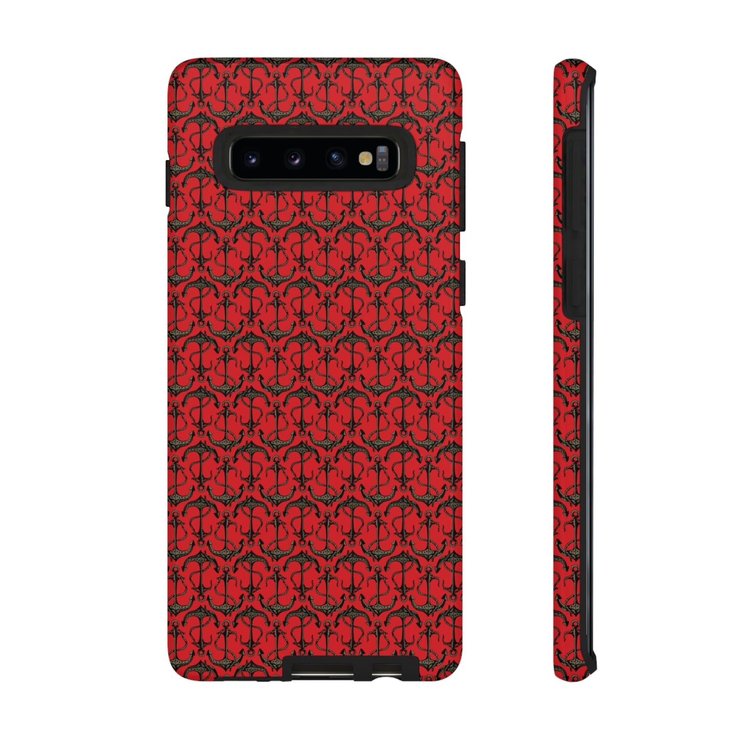 Anchors Away - Black Gray - Scarlet de0000 - Tough Cases