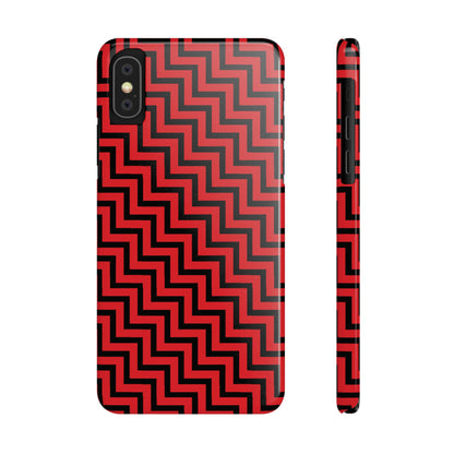 Zigs and Zags - Black - Scarlet - Slim Phone Cases