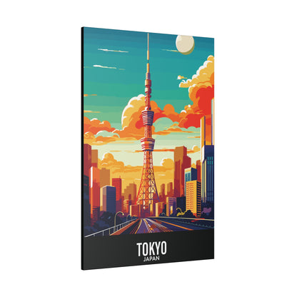 Tokyo - Japan - Black 000000 - Matte Canvas, Stretched, 0.75"