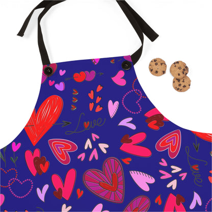 Heart Doodles - Ultramarine 160987 - Apron