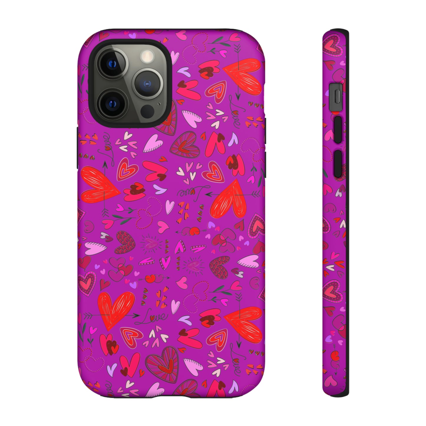 Heart Doodles - Deep Magenta B805AE - Tough Cases