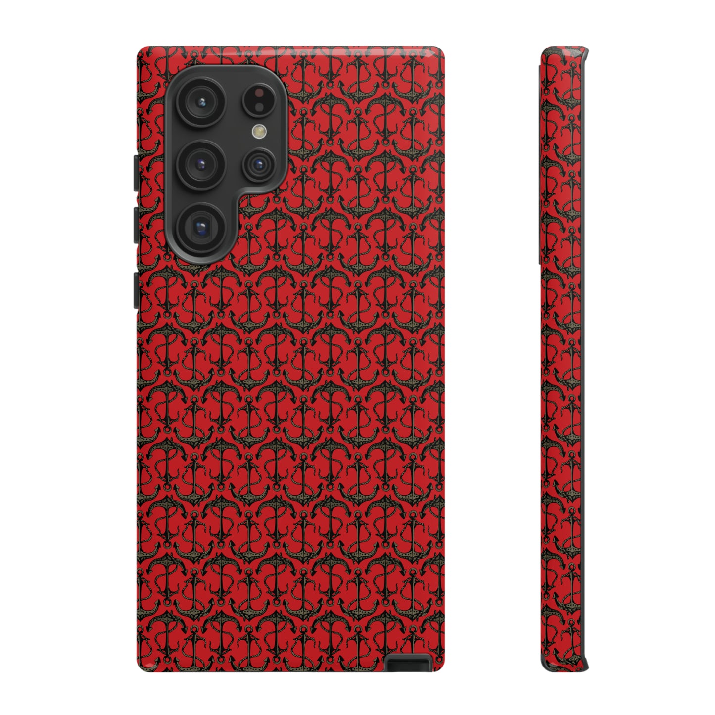 Anchors Away - Black Gray - Scarlet de0000 - Tough Cases