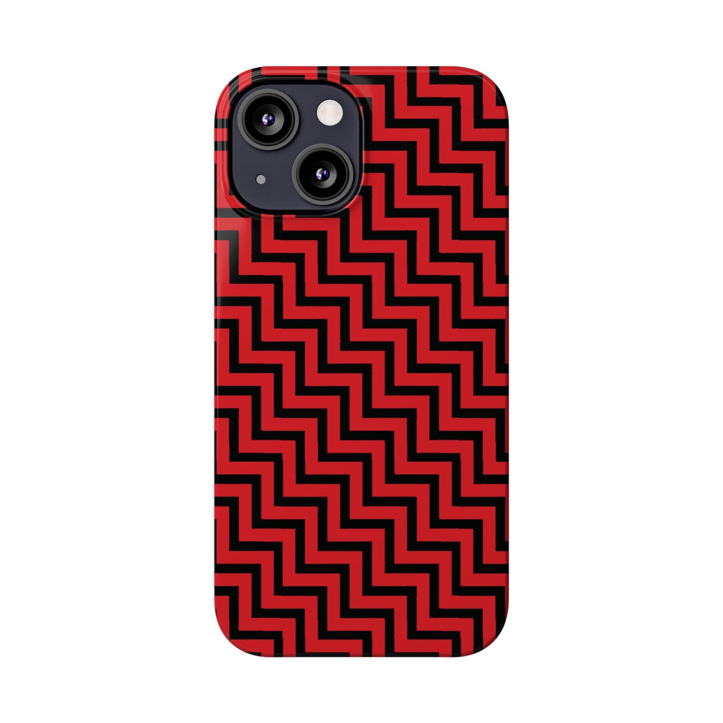 Zigs and Zags - Black - Scarlet - Slim Phone Cases