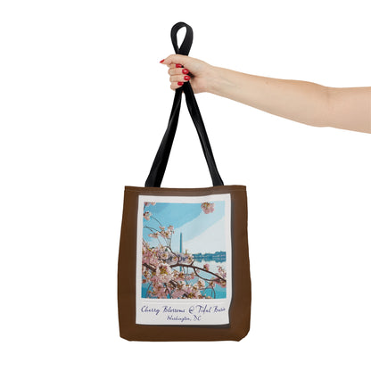 Instant Photo - Tidal Basin Cherry Trees - Baker's Chocolate 643b13 - Tote Bag