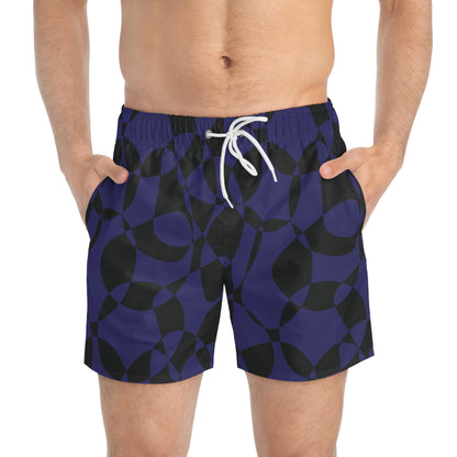 Sapphire Swirl - Black - Swim Trunks