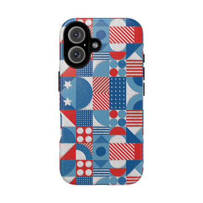 Red White and Blue Bold Pattern - BIG - Oil Paint Texture - Tough Cases