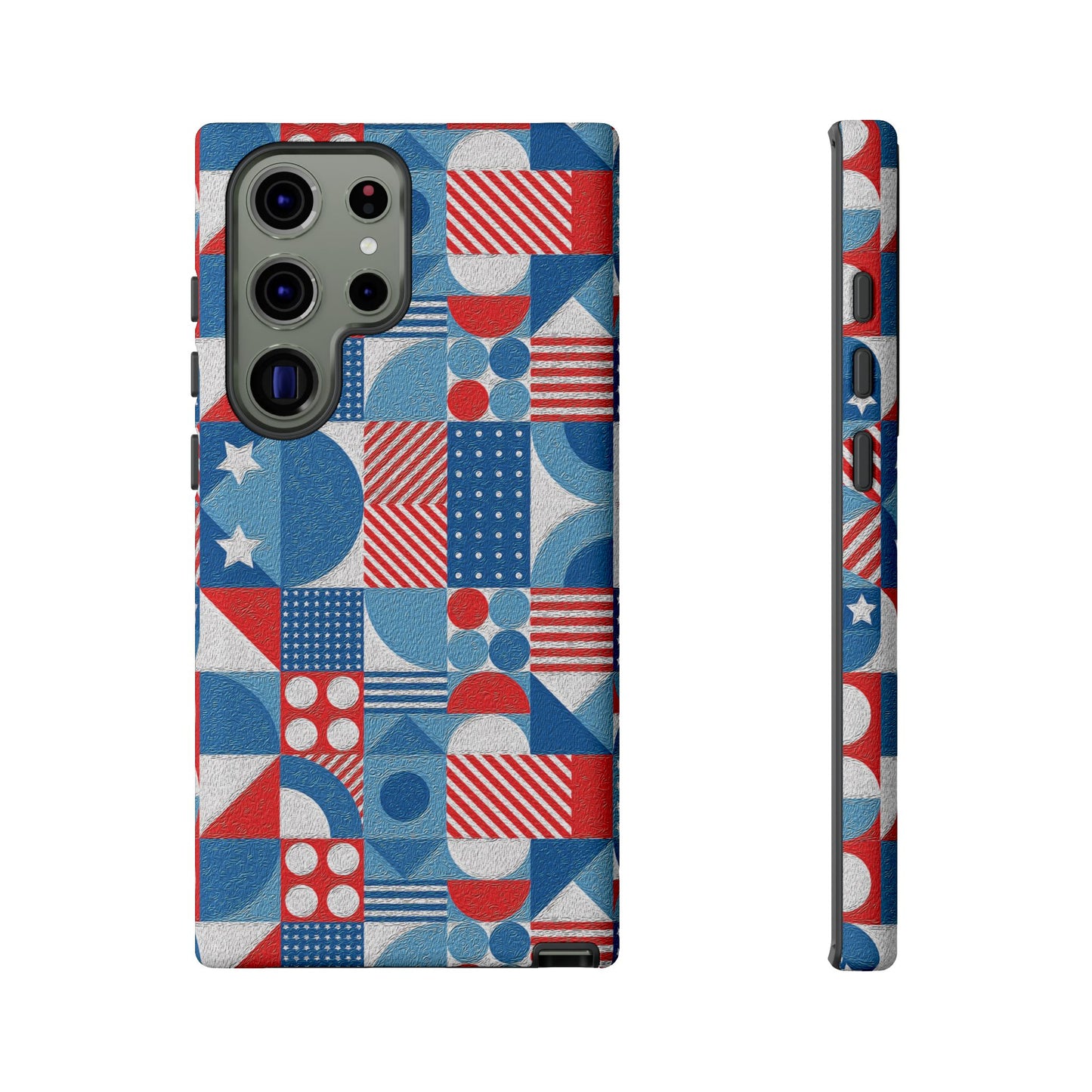 Red White and Blue Bold Pattern - BIG - Oil Paint Texture - Tough Cases