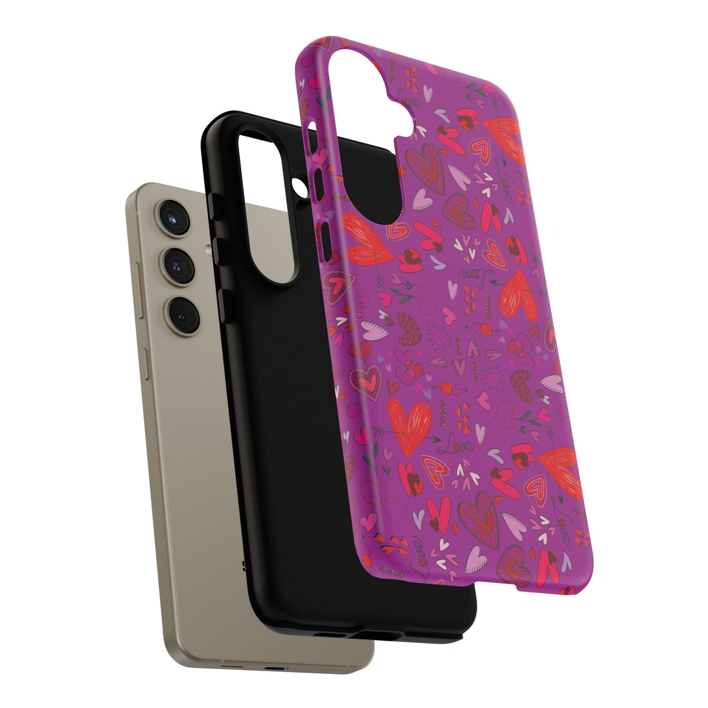 Heart Doodles - Deep Magenta B805AE - Tough Cases