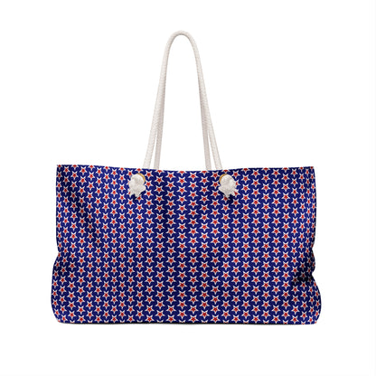 Red White and Blue Stars - Blue - Weekender Bag