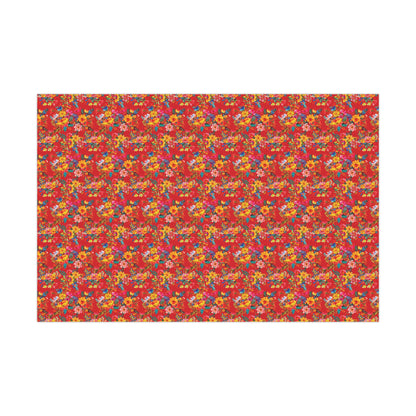 Gift Wrap Papers - Bright Bold Watercolor Flowers - Scarlet