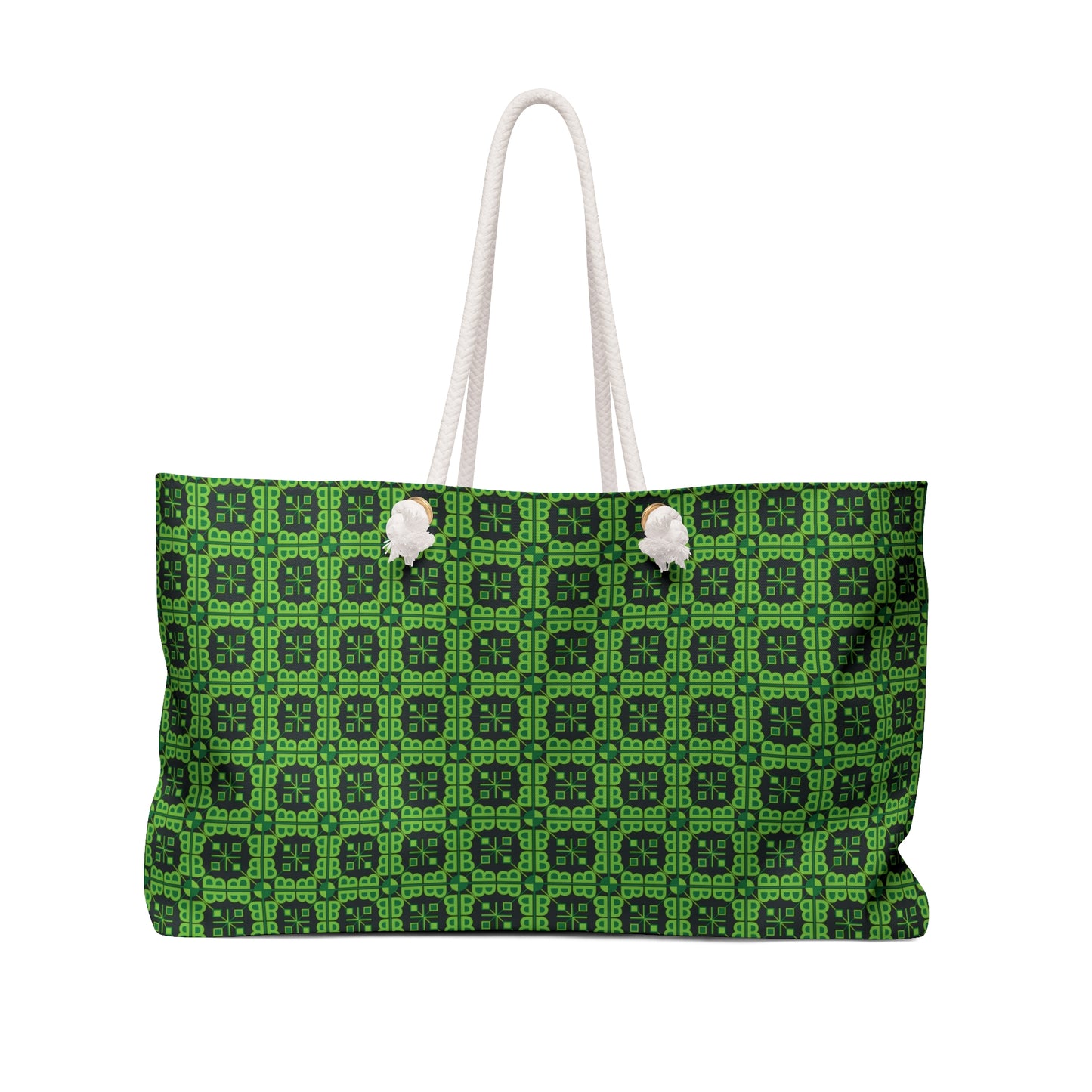 Letter Art - B - Green - Black 000000 - Weekender Bag