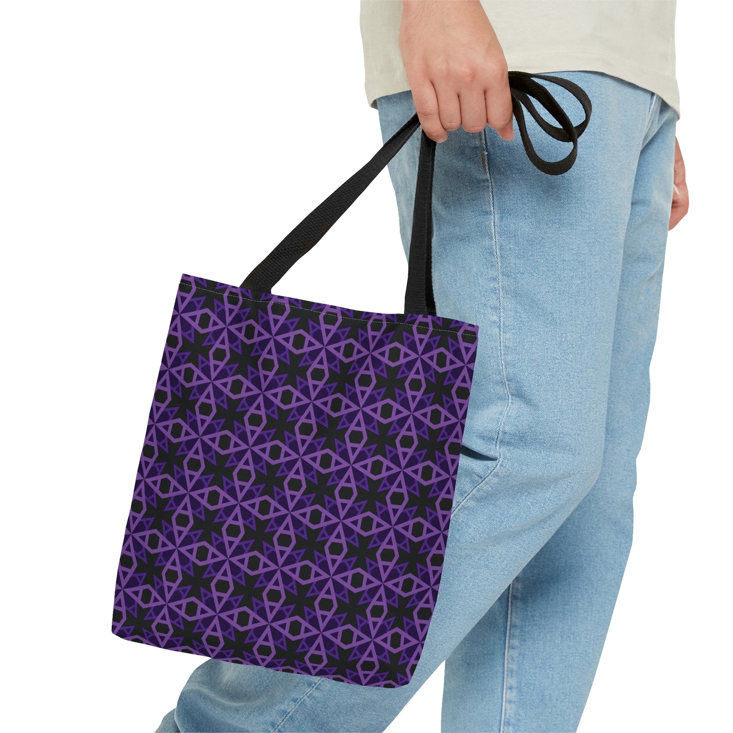 Letter Art - A - Purple - Black 000000 - Tote Bag