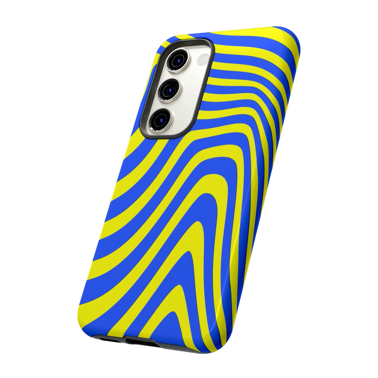 Retro wavy - yellow and blue - Tough Cases