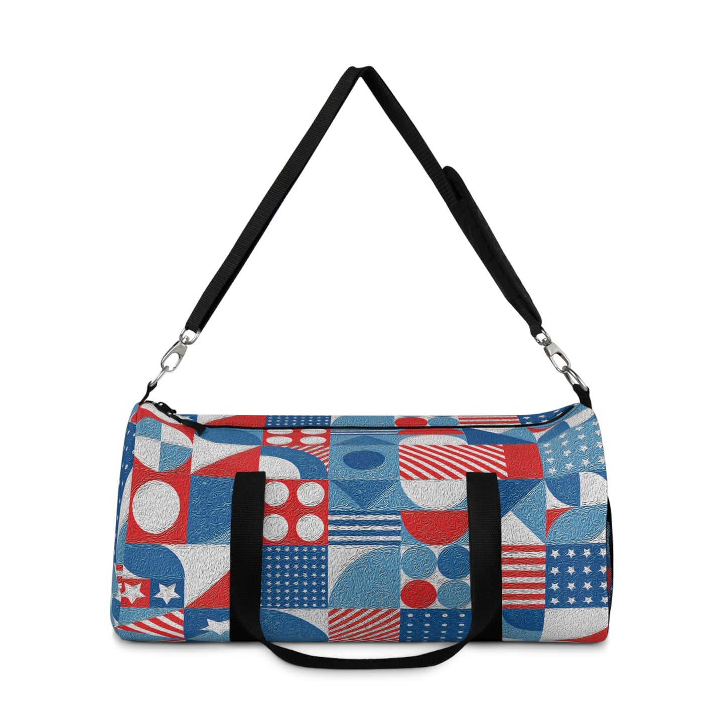 Red White and Blue Bold Pattern - Oil Paint Texture - Duffel Bag