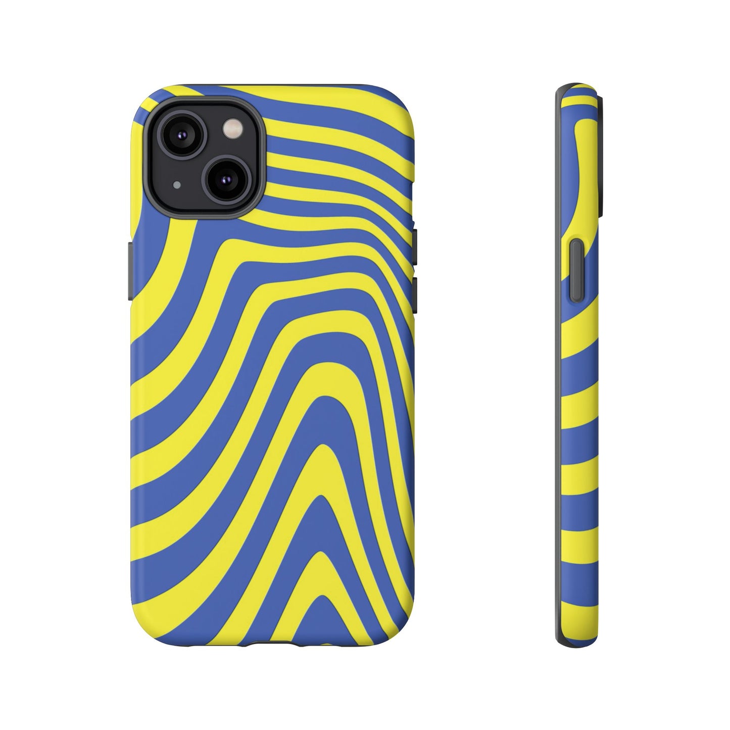 Retro wavy - yellow and blue - Tough Cases