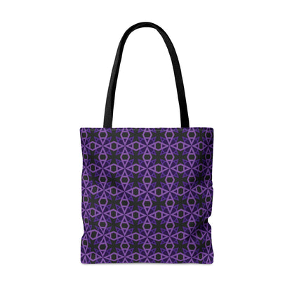 Letter Art - A - Purple - Black 000000 - Tote Bag