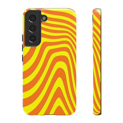 Retro wavy - yellow and orange - Tough Cases