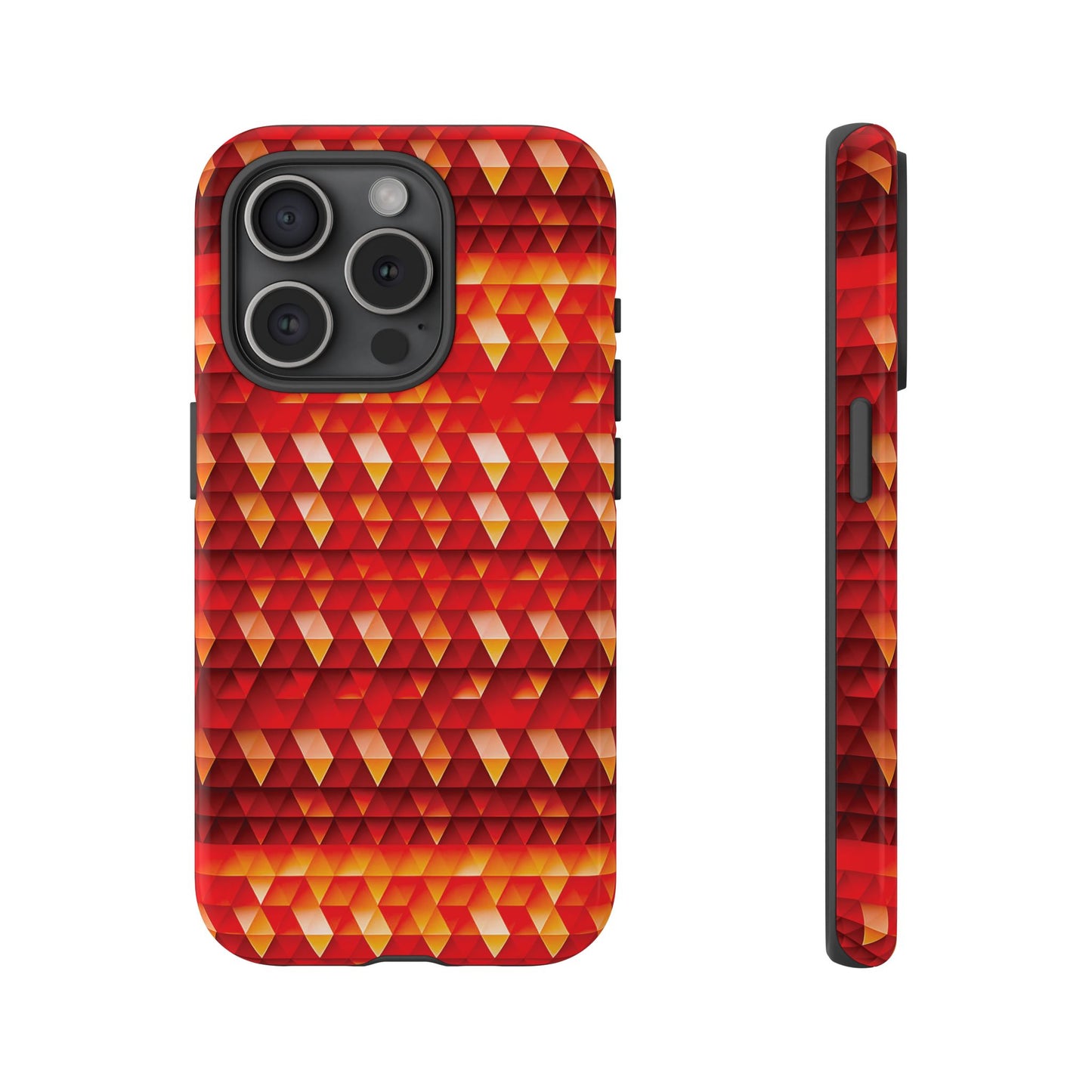 Geometric Flame - Red Triangles - Boston University Red d00000 - Tough Cases