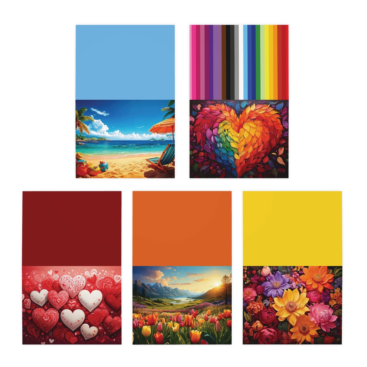 Greeting Cards - AI Generated Unique Designs - 5-Pack