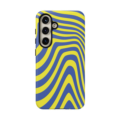 Retro wavy - yellow and blue - Tough Cases