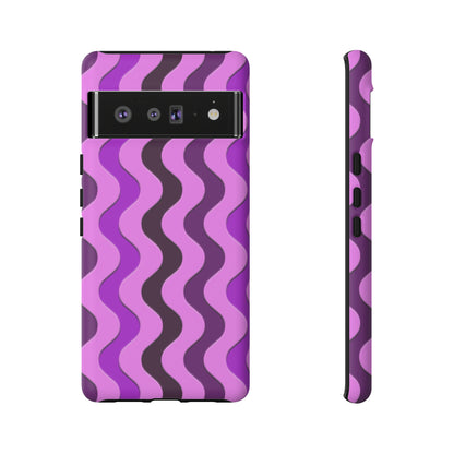 Vertical retro wavy purple and pink - Tough Cases