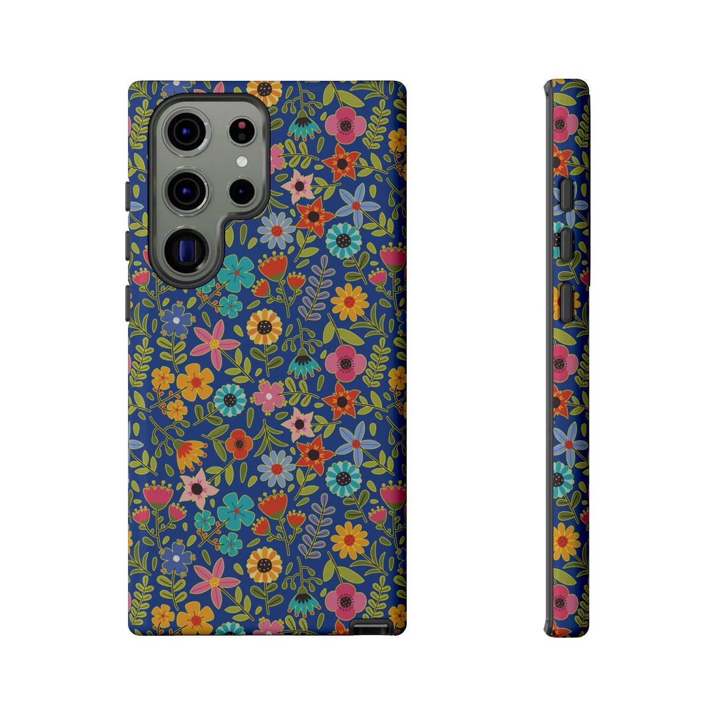 Playful Spring flowers - blue - Tough Cases