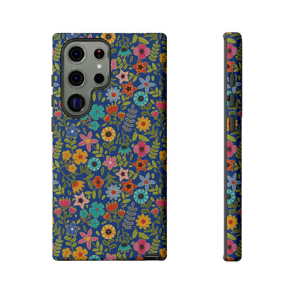 Playful Spring flowers - blue - Tough Cases