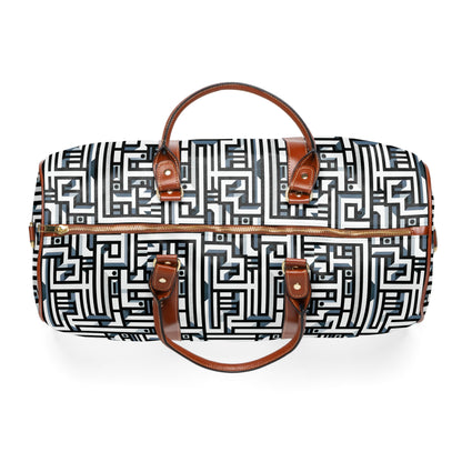 Futuristic pattern - Gray - Waterproof Travel Bag