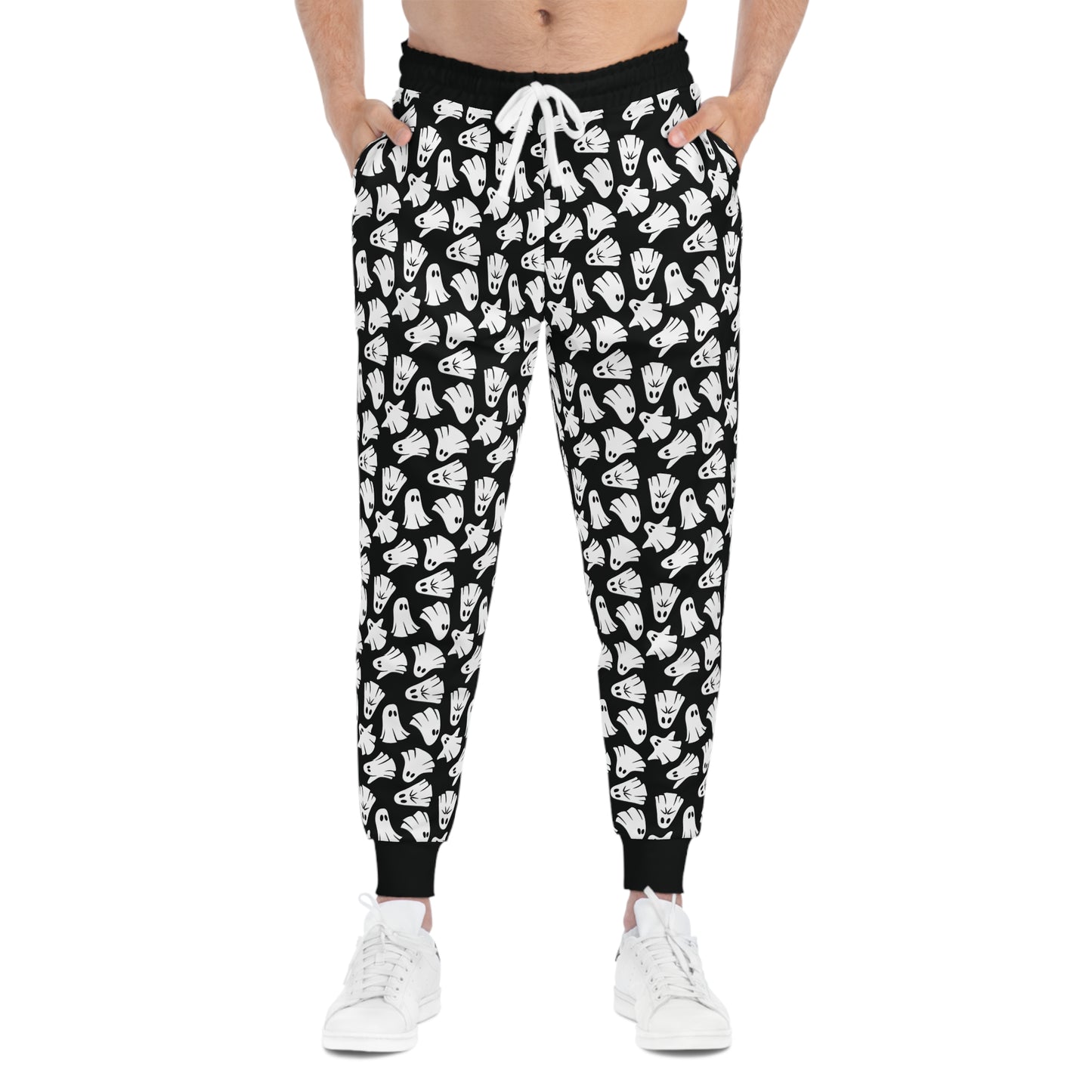 Boo - Ghosts - Halloween - Black 000000 - Athletic Joggers