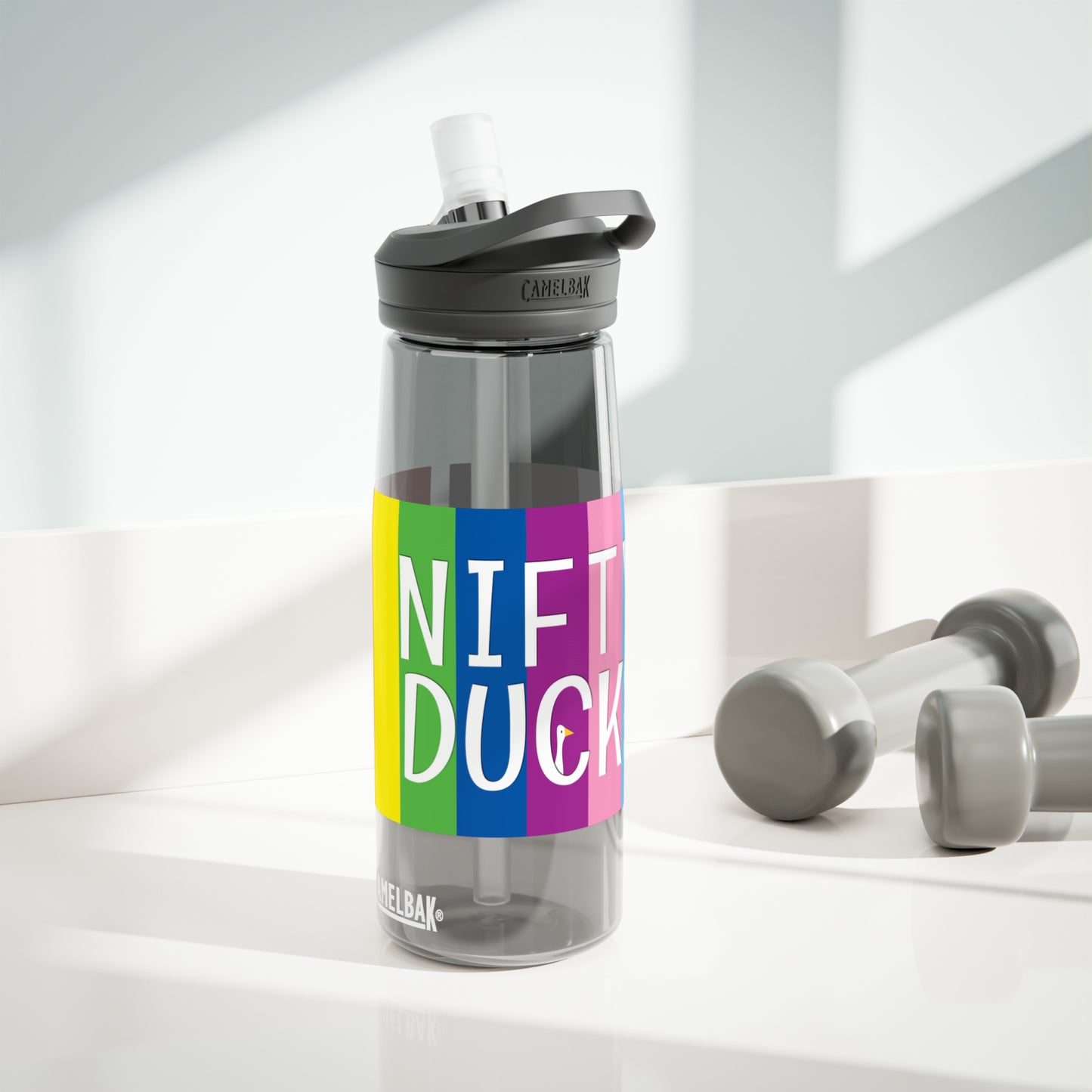 Nifty Ducks Co. Logo2 - Pride colors - CamelBak Eddy®  Water Bottle, 20oz - 25oz
