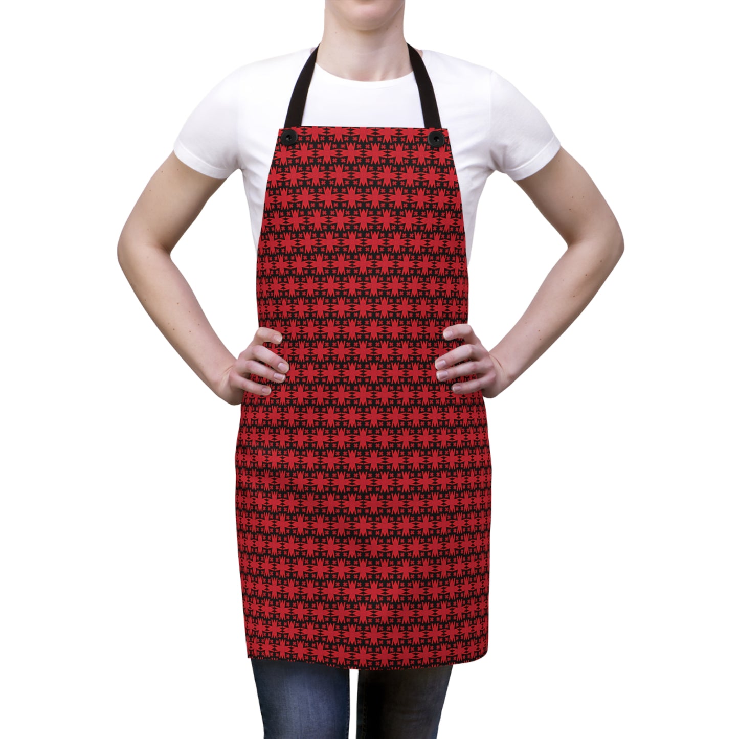 Letter Art - M - Red - Black 000000 - Apron