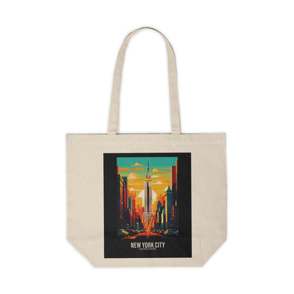 New York City - United States - Black 000000 - Canvas Shopping Tote