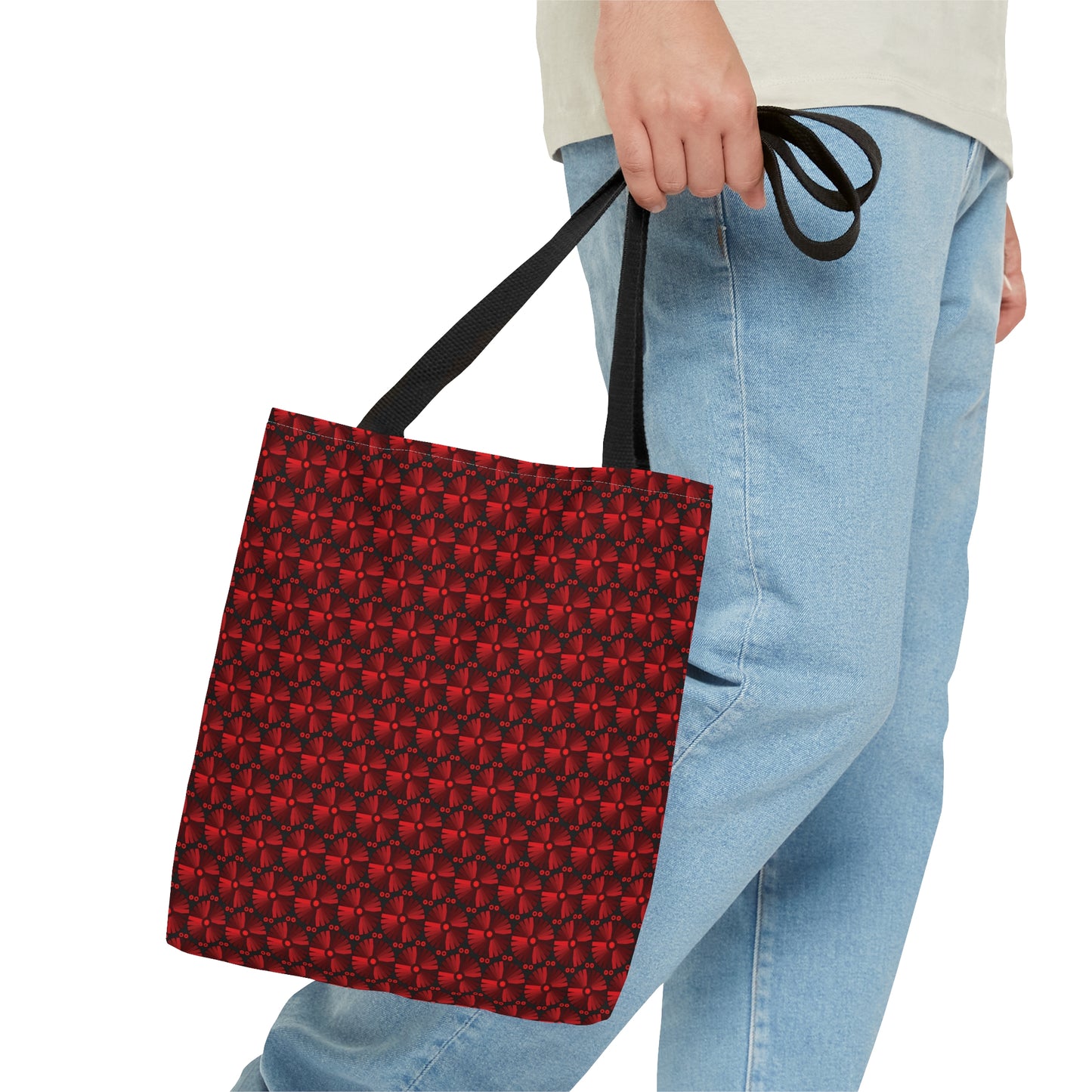 Letter Art - I - Red - Black 000000 - Tote Bag