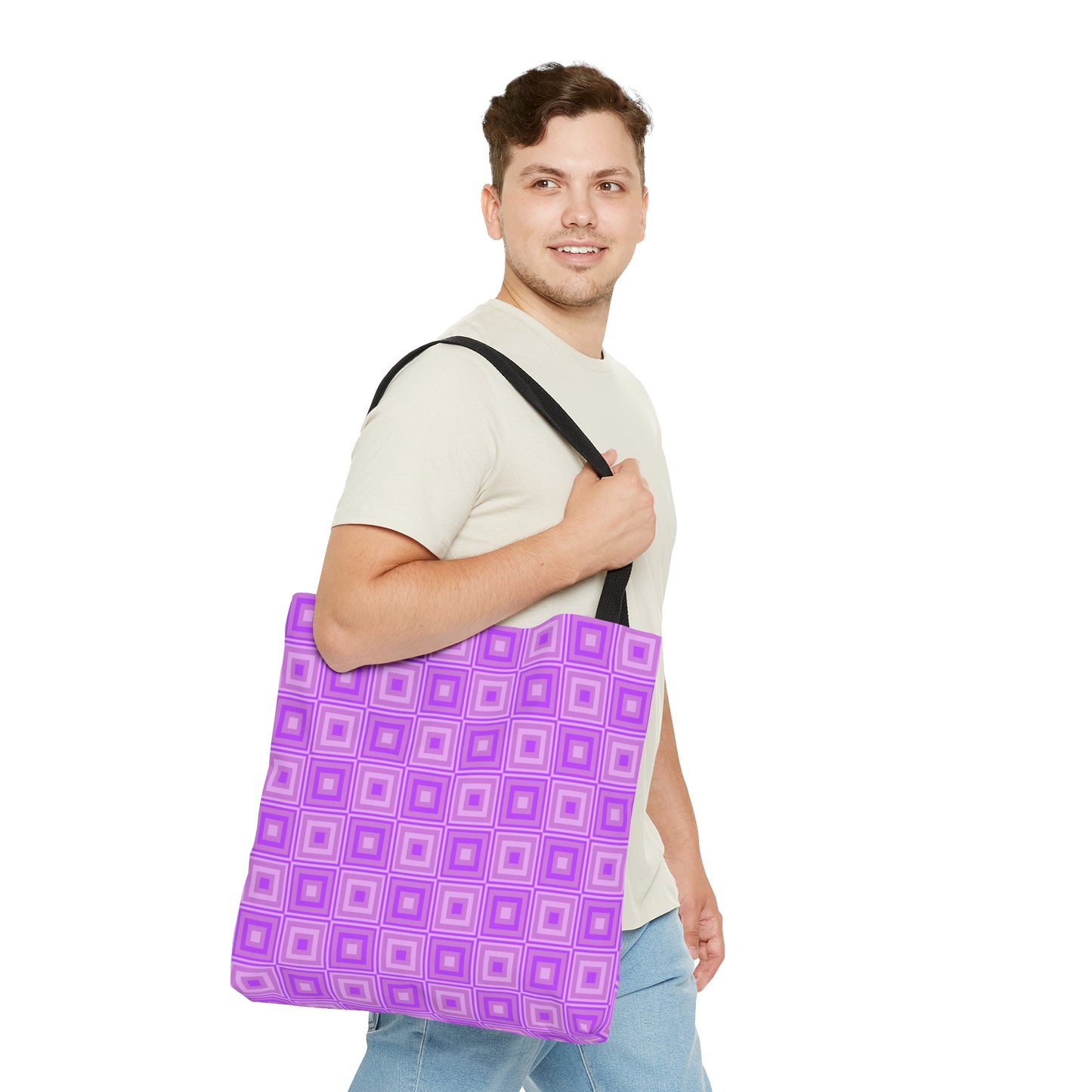 Heliotrope - Mauve Squares - Tote Bag