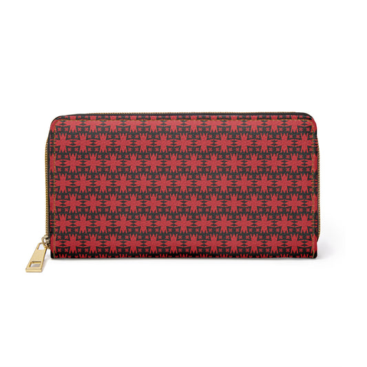 Letter Art - M - Red - Black 000000 - Zipper Wallet