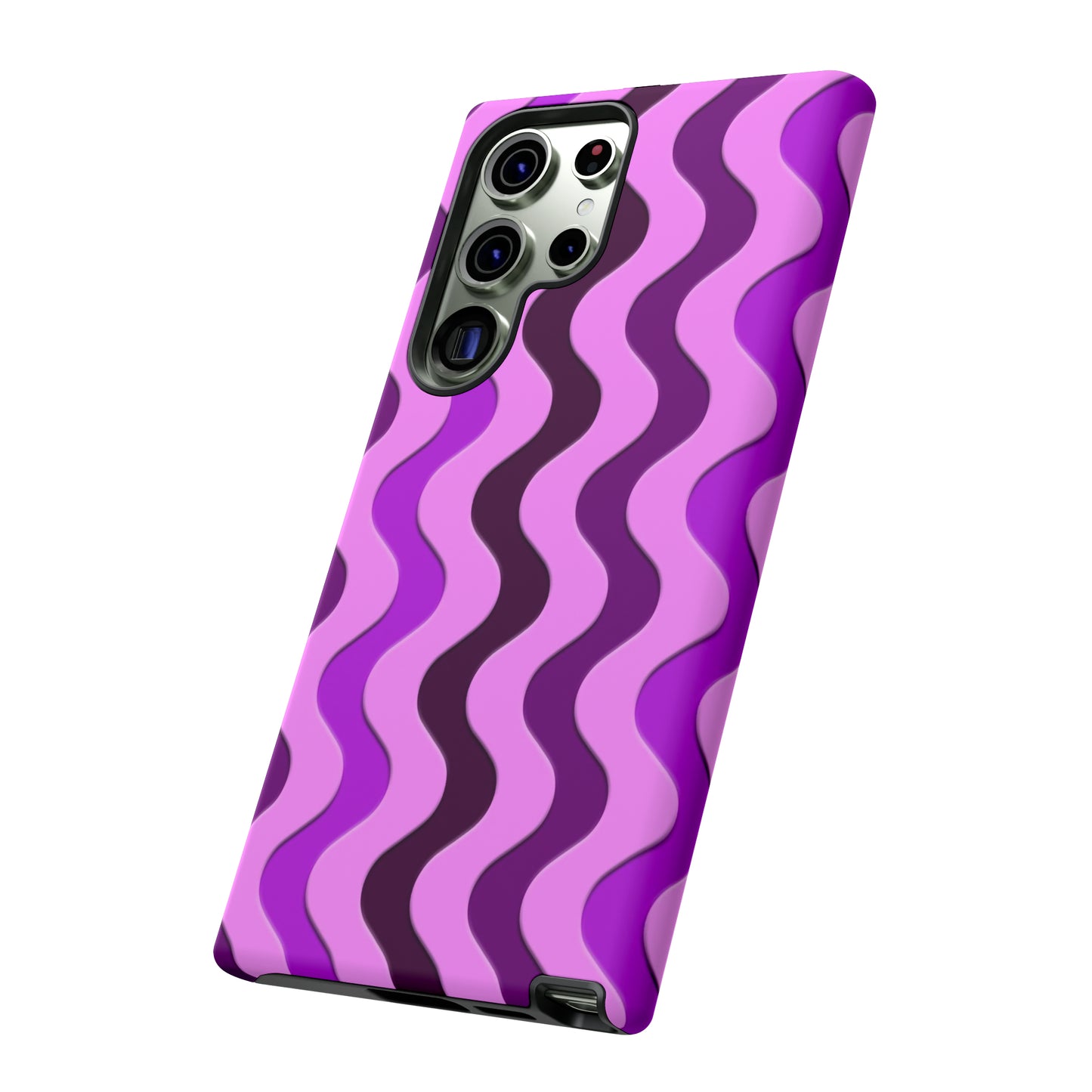 Vertical retro wavy purple and pink - Tough Cases