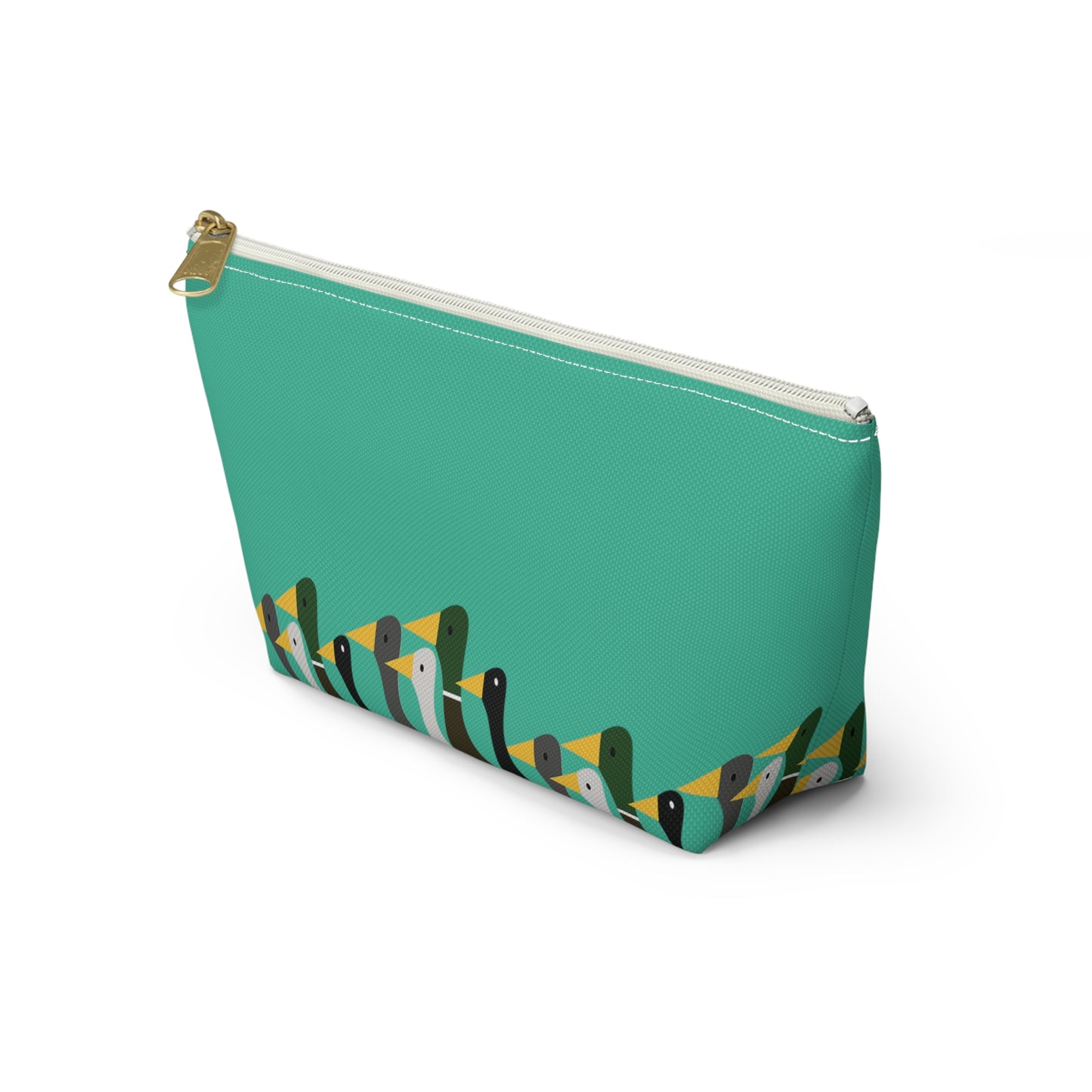 Marching ducks - Turquoise 12d3ad - Accessory Pouch w T-bottom