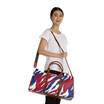 Red White and Blue Stripes - Waterproof Travel Bag