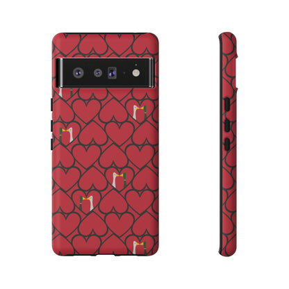 Ducks in hearts - Fire Engine Red c8092e - Tough Cases